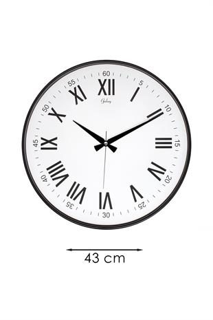 SİYAH ROMA RAKAMLI BEYAZ ZEMİNLİ DUVAR SAATİ 43 CM