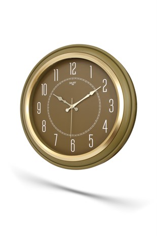YESIL KASA GOLD CERCEVE DUVAR SAATİ 44.5 cm 