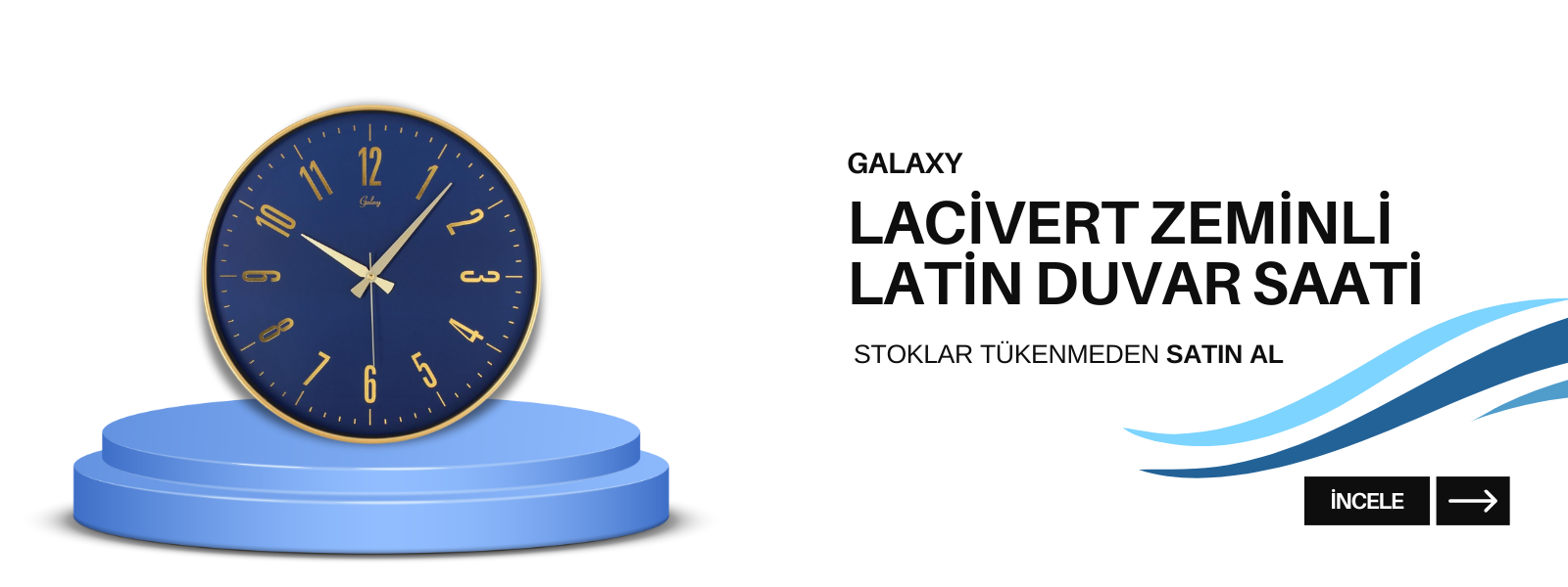 lacivert duvar saati