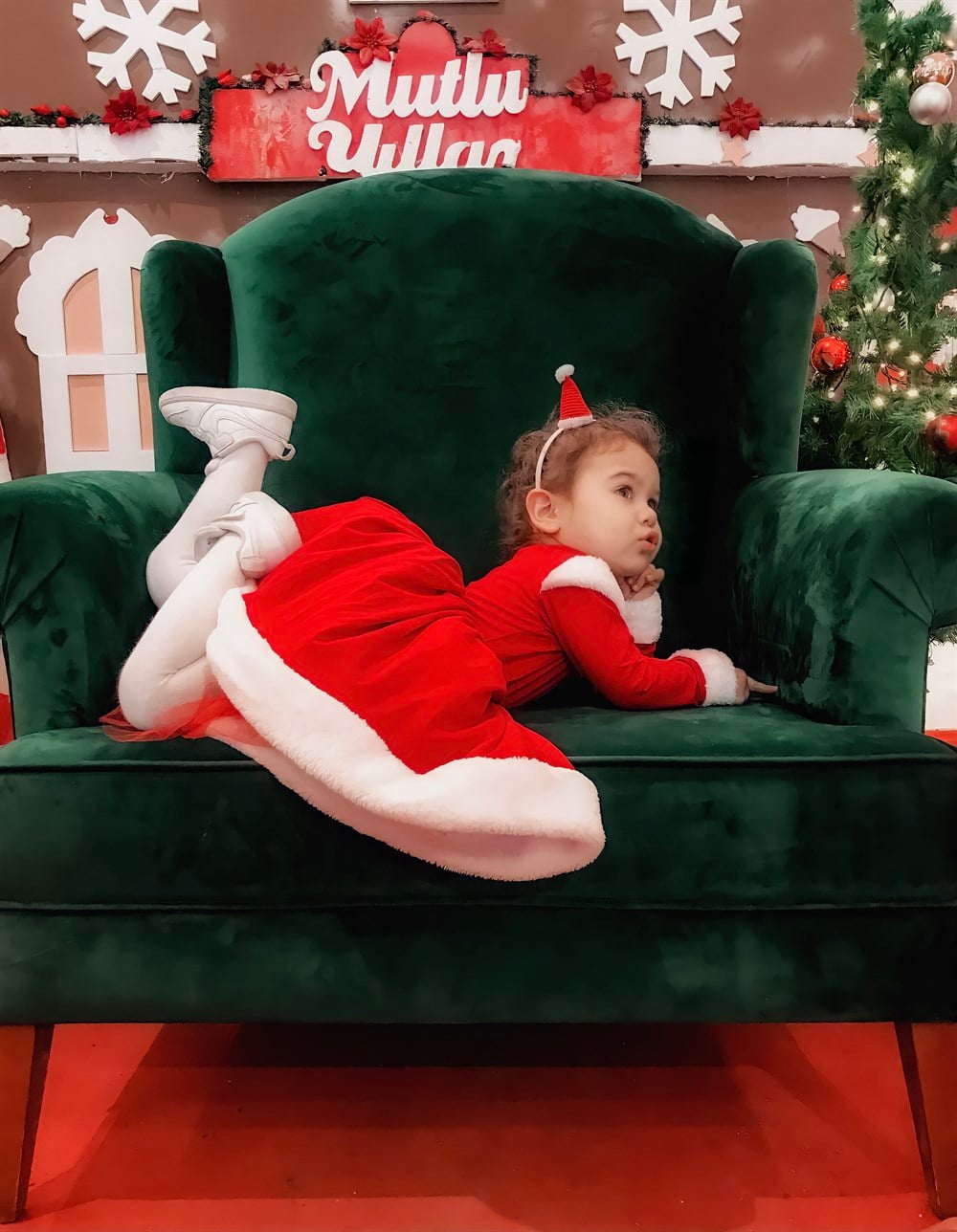Kidsabu Noelcute Kırmızı Yılbaşı Elbise