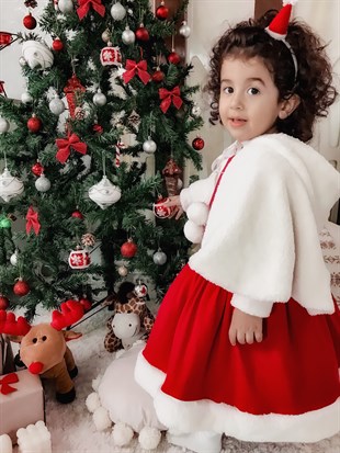 Noelcute Kırmızı Kız Çocuk Elbise