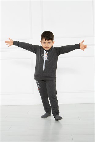 UNISEX ANTRASİT KIZILDERİLİ EŞOFMAN TAKIMI