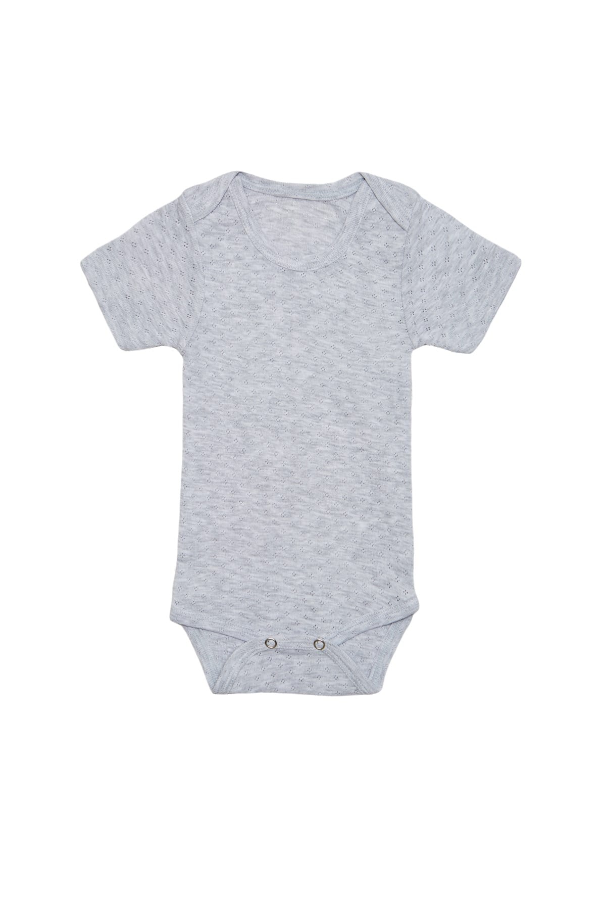 Bebek Unisex Kısa Kollu Gri Body