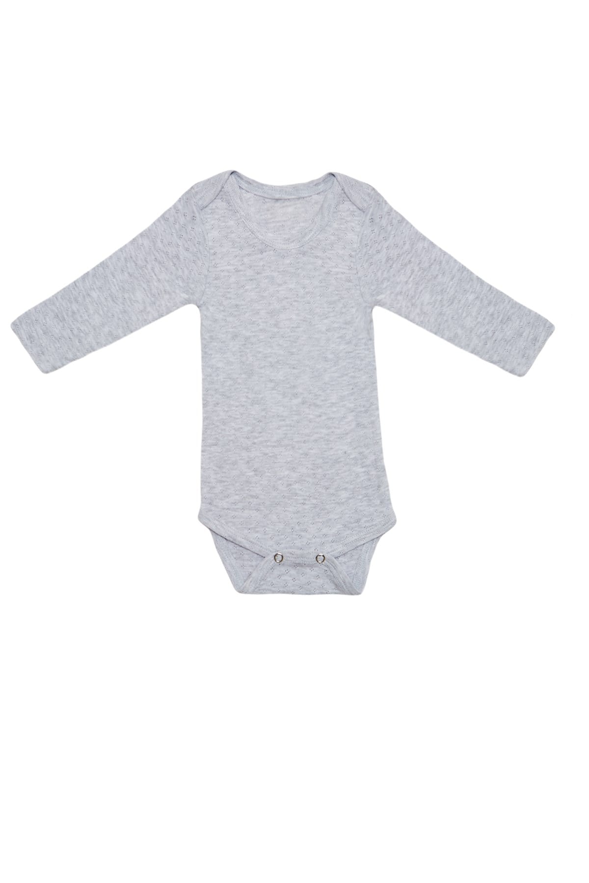 Bebek Unisex Uzun Kollu Gri Body