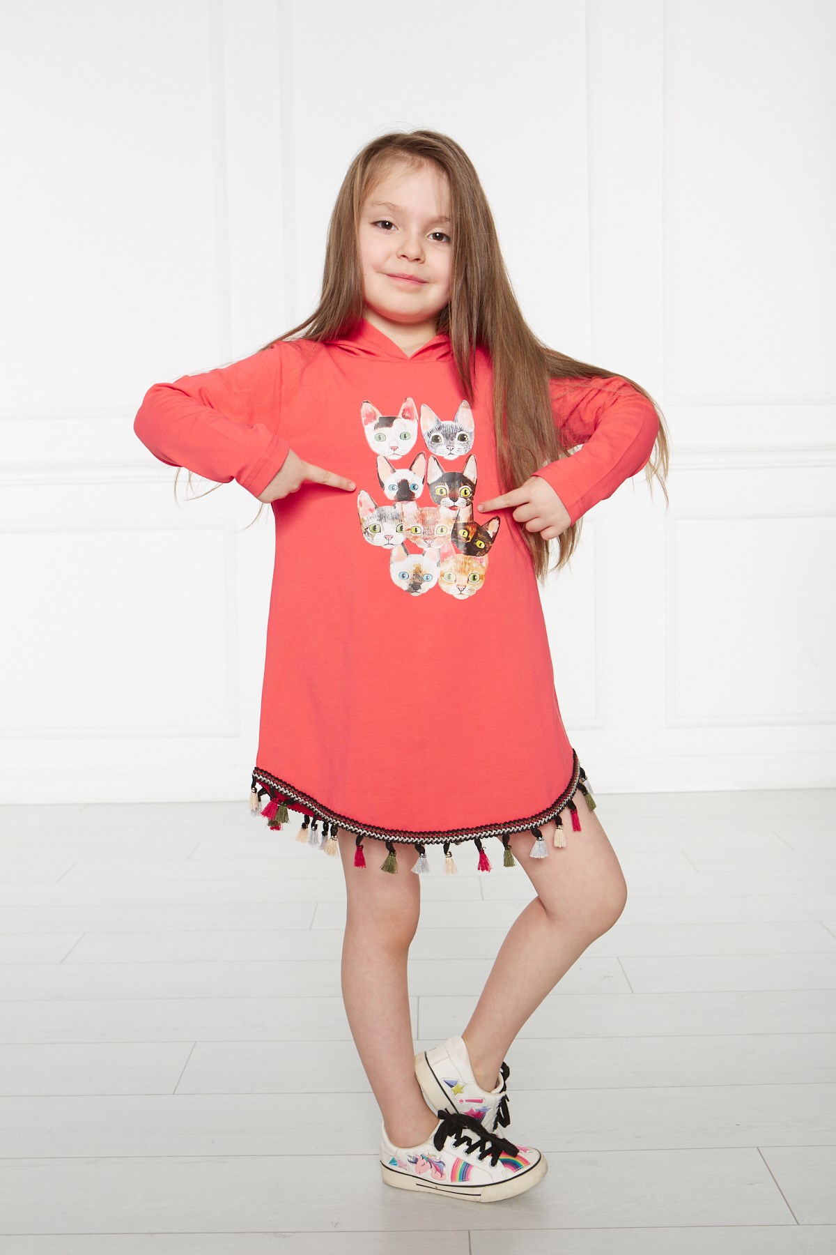 Kidsabu Bohemian Cat Kız Çocuk Elbsie
