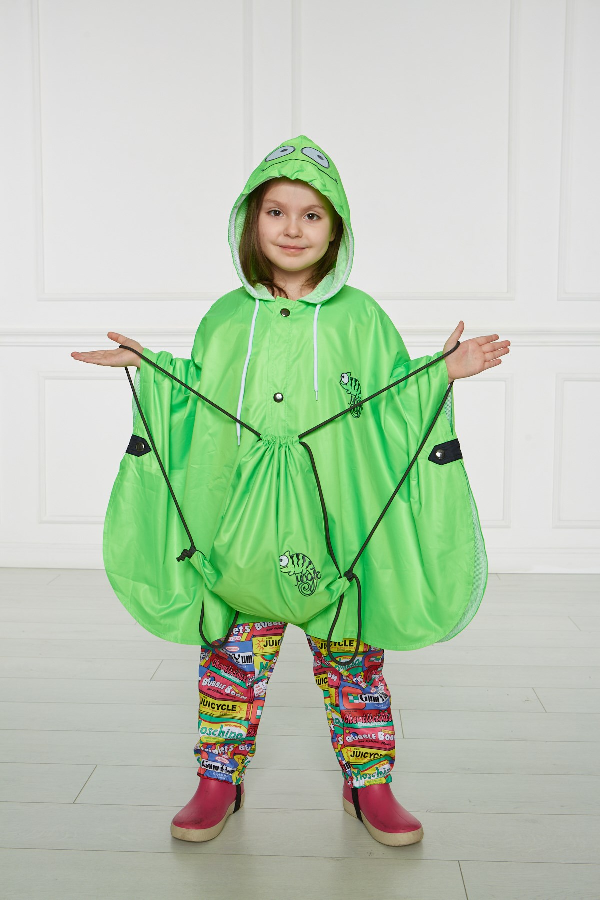 Kidsabu Neon Fıstık Yeşili Yağmurluk