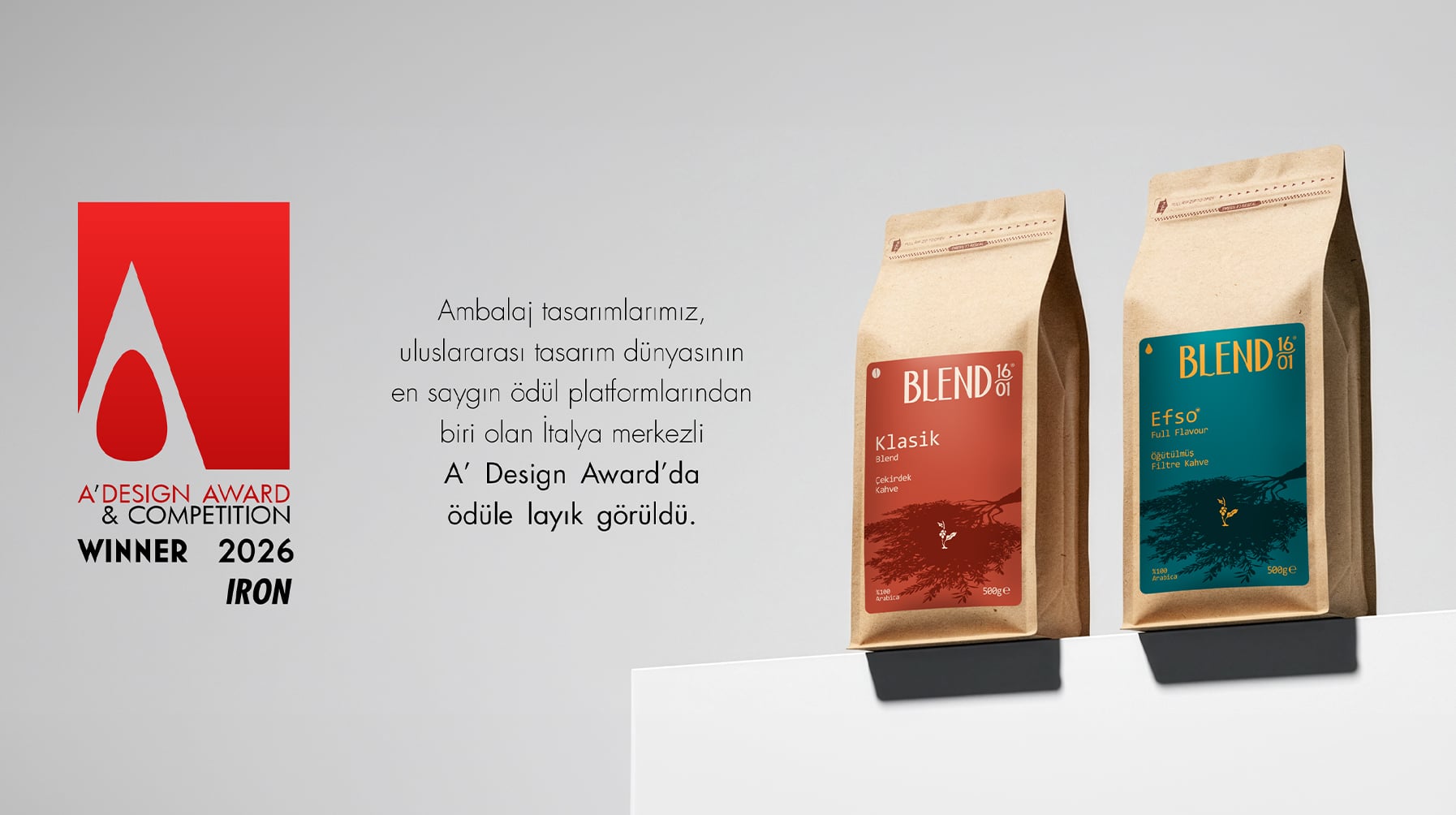 Blend1601 Ambalaj Tasarımları A’ Design Award’da Ödüle Layık Görüldü