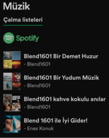 spotify blend1601.com müzik listesi