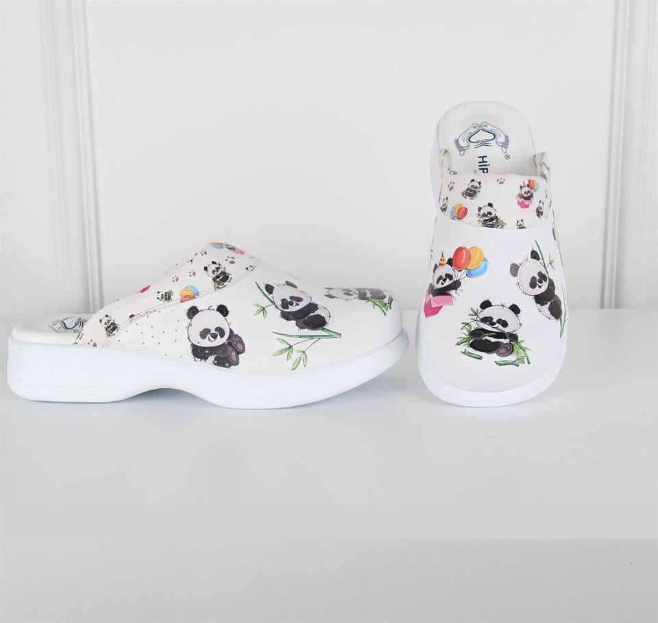 HİPOKRAT MEDİKAL OUTLETBeyaz Panda Desenli Sabo Terlik