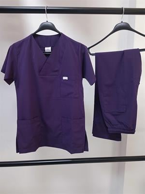 POLO SCRUBS OUTLETLikralı Forma Takımı Koyu Mor, Zarf Yaka