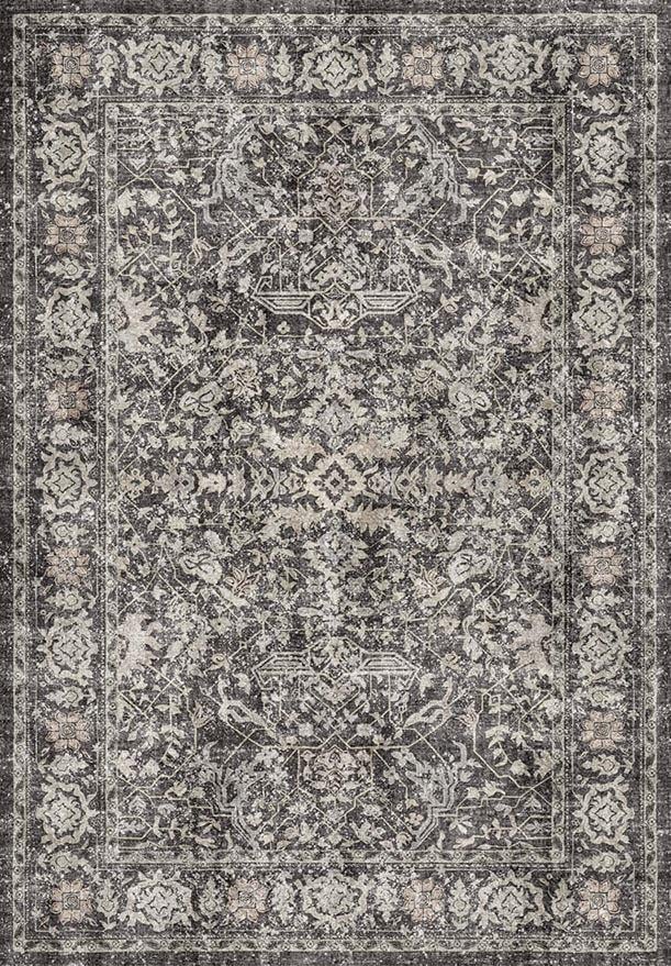 Çam Halı Anatolia 32-055 Etnik Eskitme Desenli Dokuma Tabanlı Yıkanabilir Şönil Salon ve Oda Halısı