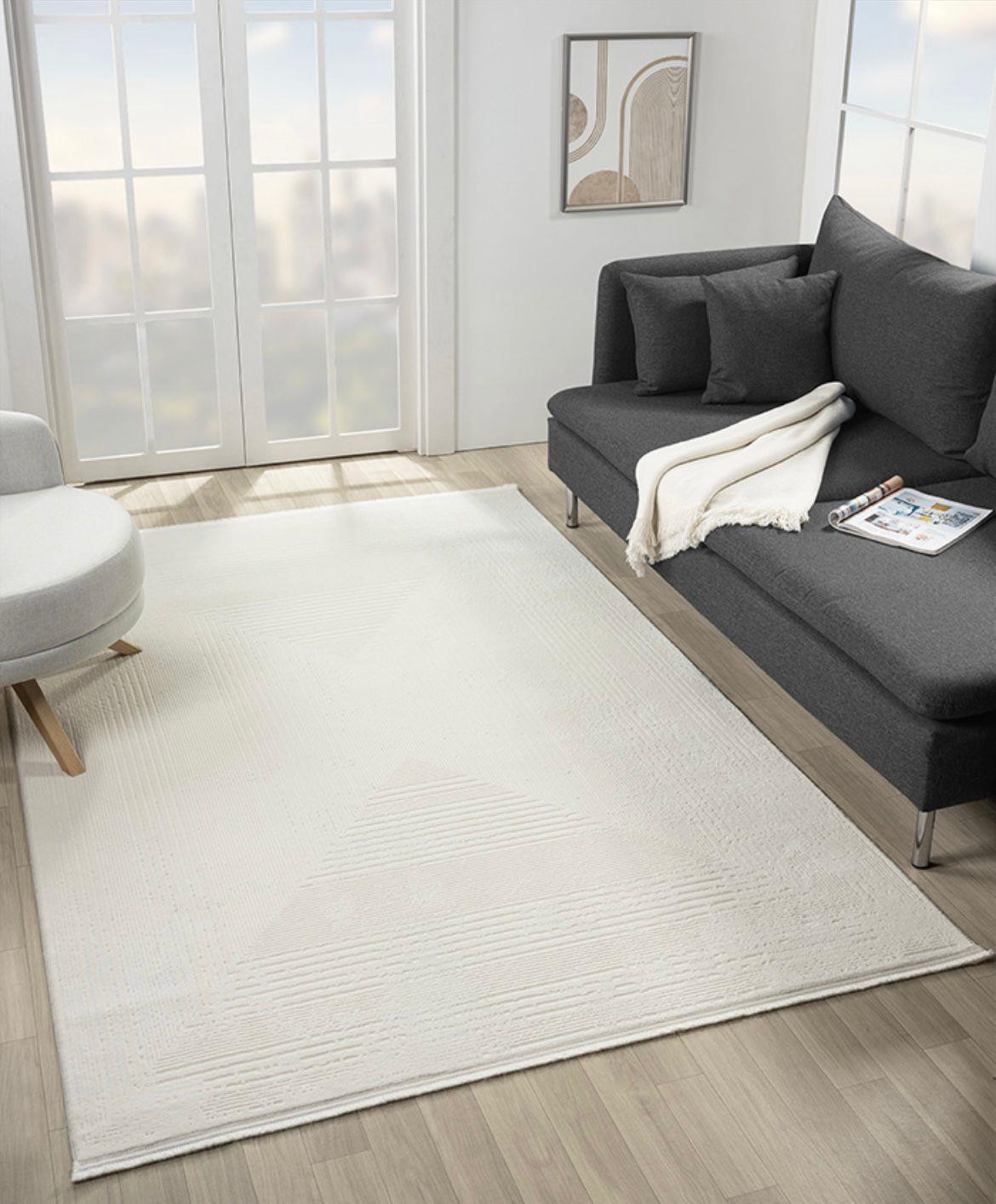 ÇAM Halı ARVEL AR007A Beyaz Koridor Halısı Mutfak Halısı Salon Halısı