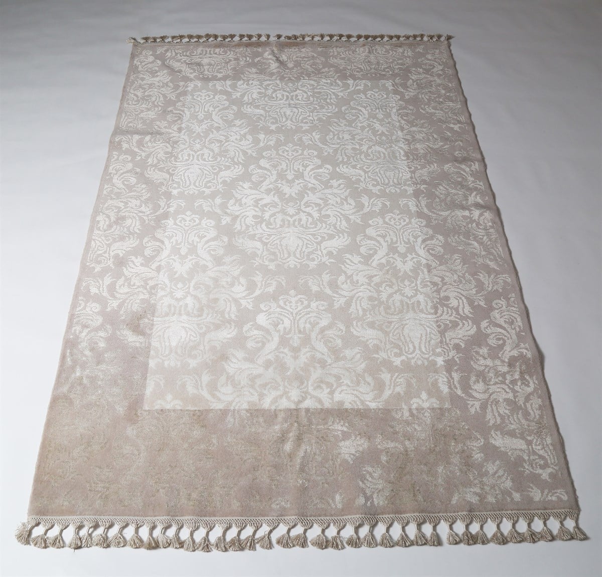 Çam Halı Aşiyan Damask Bej 1328 İpek ve Yün El Dokuması Halı