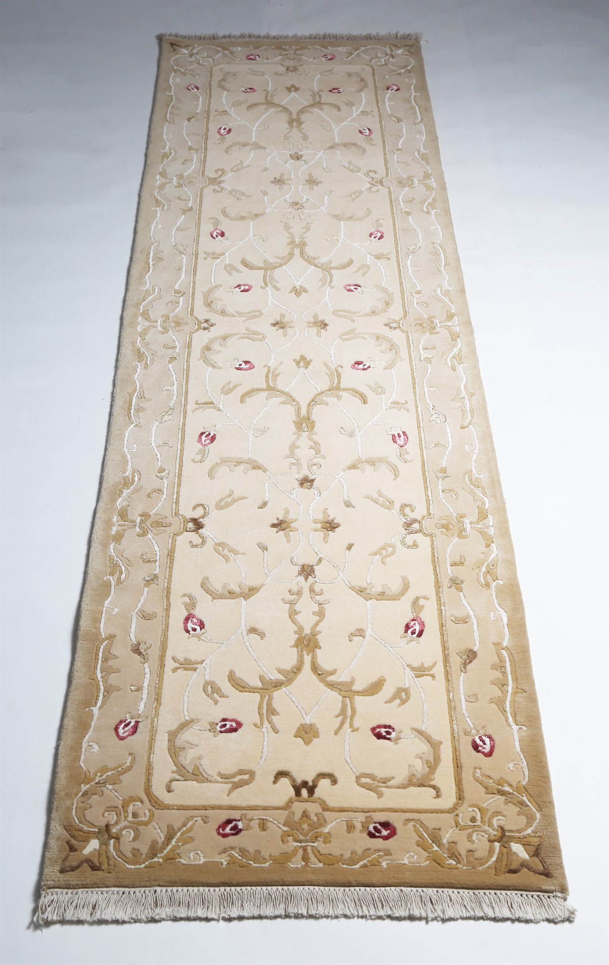 Çam Halı Astragan SSV 838 Krem Bej Modern Desen Yün El Dokuması Halı