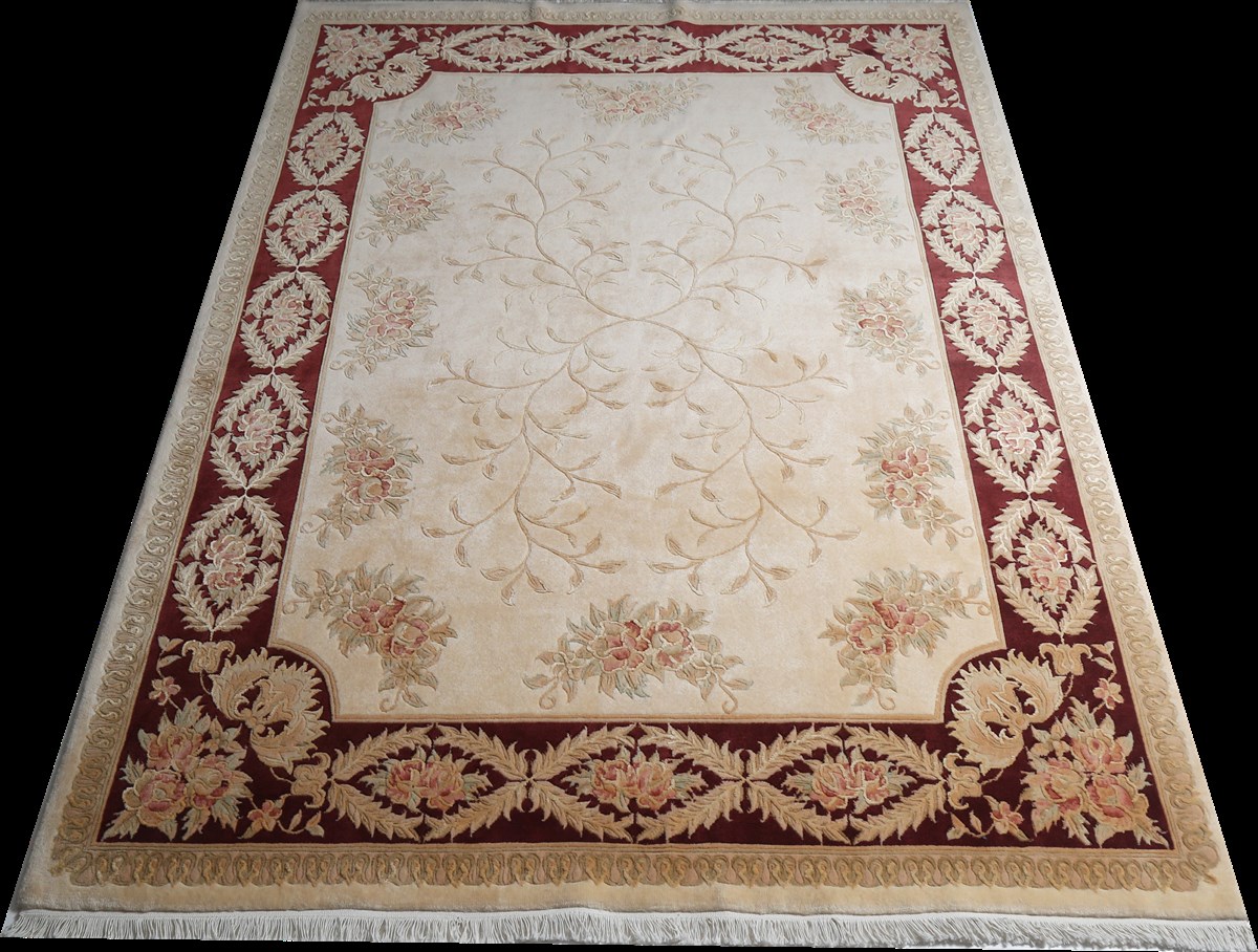 Çam Halı Aubusson A47 Yeni Zellanda Yünü ve İpek El Dokuması Halı