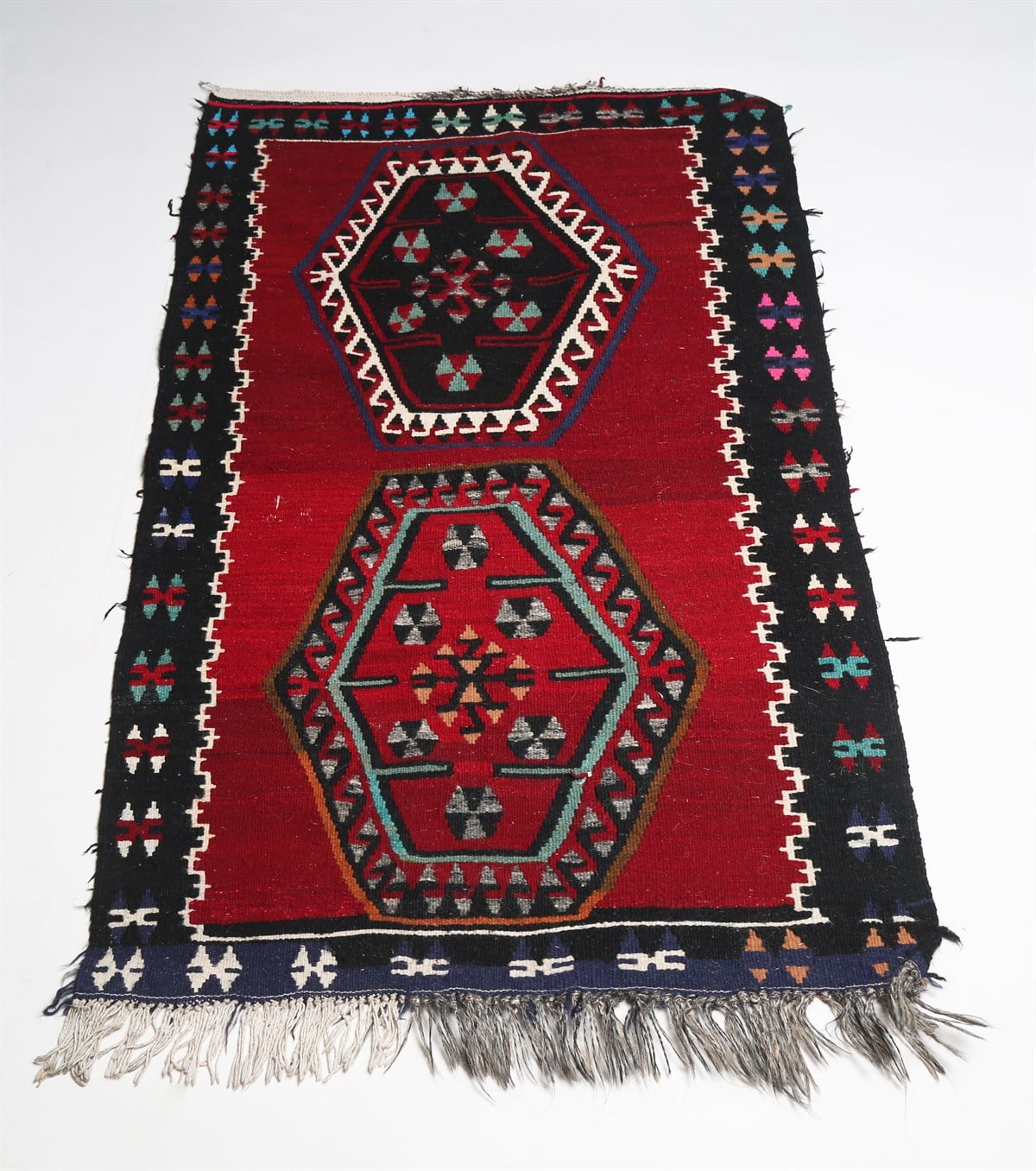 Çam Halı Çok Renkli El Dokuması Anadolu Yün Kilim 1207