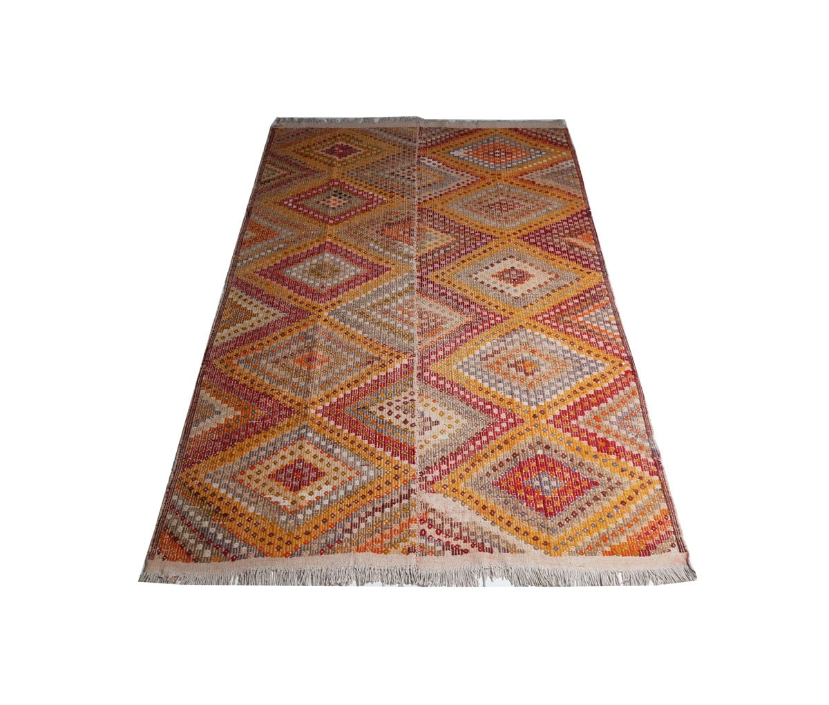 Çam Halı Çok Renkli El Dokuması Anadolu Yün Kilim 598