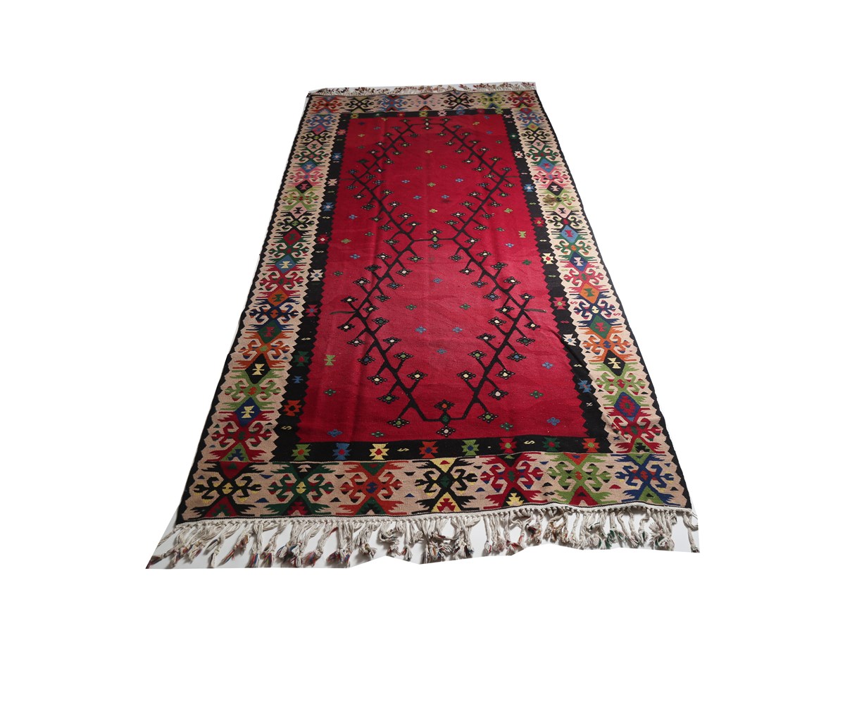 Çam Halı Çok Renkli El Dokuması Anadolu Yün Kilim 629