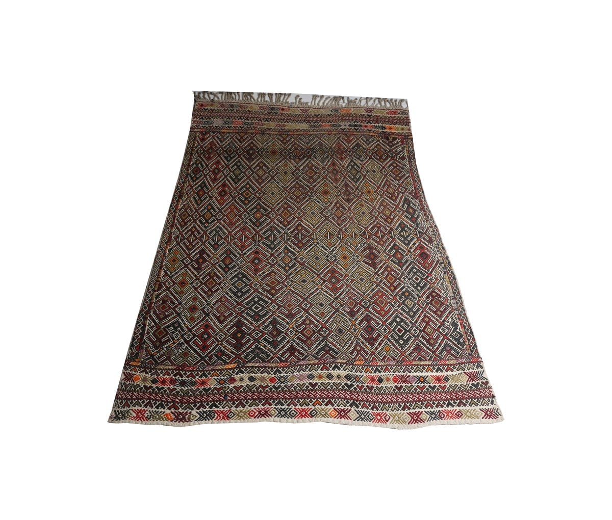 Çam Halı Çok Renkli El Dokuması Anadolu Yün Kilim 597