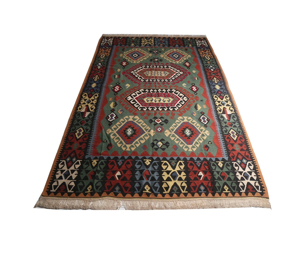 Çam Halı Çok Renkli El Dokuması Anadolu Yün Kilim 624