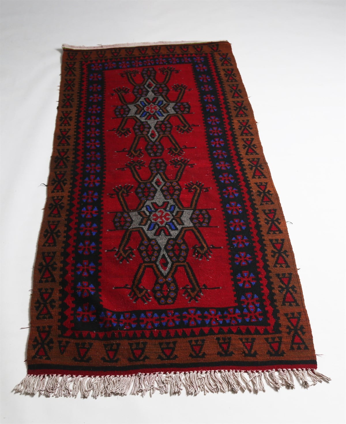 Çam Halı Çok Renkli El Dokuması Anadolu Yün Kilim 1143