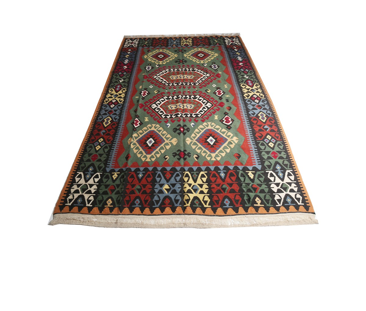 Çam Halı Çok Renkli El Dokuması Anadolu Yün Kilim 625