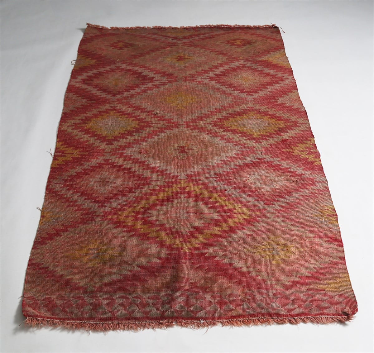 Çam Halı Çok Renkli El Dokuması Anadolu Yün Kilim 1138