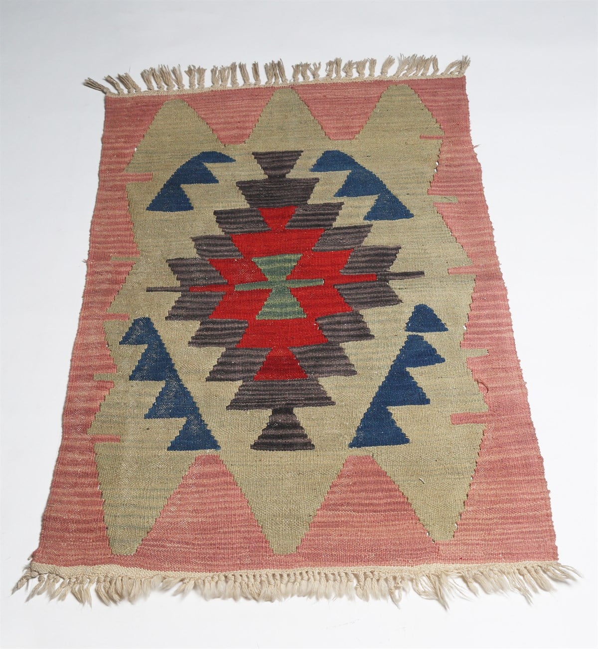 Çam Halı Çok Renkli El Dokuması Anadolu Yün Kilim 1208
