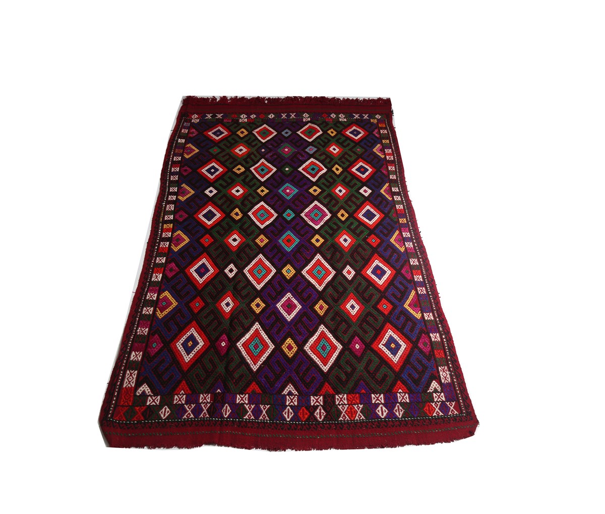 Çam Halı Çok Renkli Kök Boya El Dokuması Anadolu Yün Kilim 630