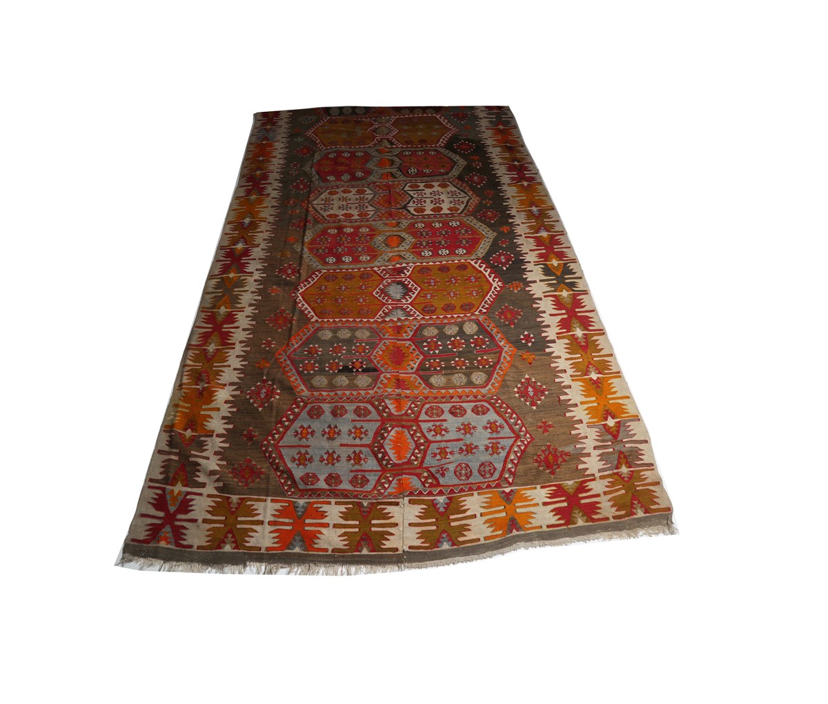 Çam Halı Çok Renkli Kök Boya El Dokuması Anadolu Yün Kilim 619