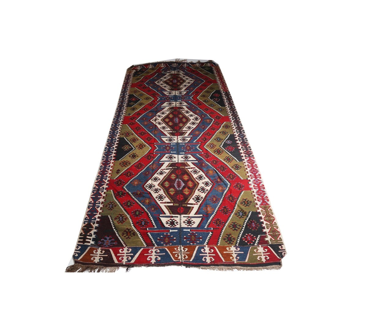 Çam Halı Çok Renkli Kök Boya El Dokuması Anadolu Yün Kilim 628