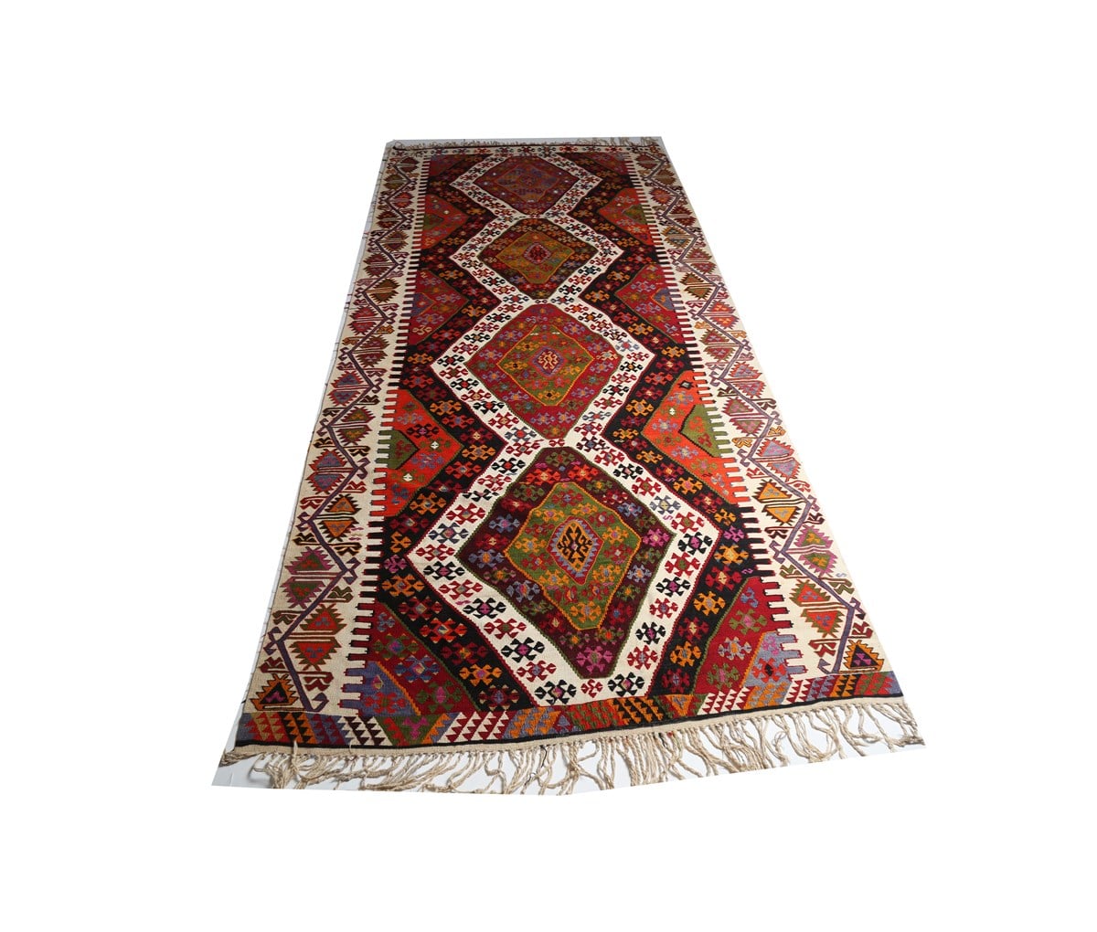 Çam Halı Çok Renkli Kök Boya El Dokuması Anadolu Yün Kilim 627