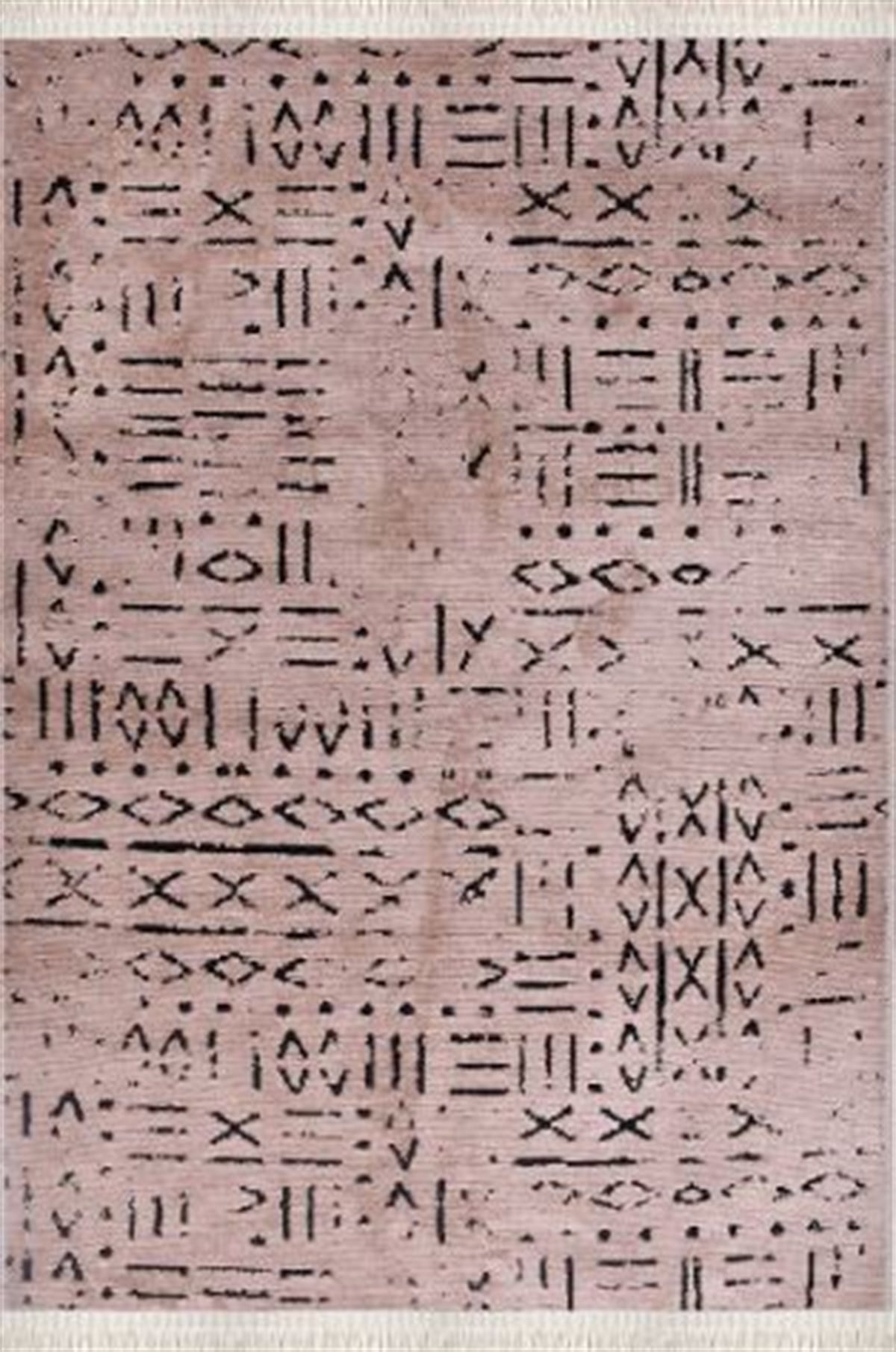 Çam Halı Crea Decolux Vena 8011 Bej Özel Kaymaz Tabanlı Pamuk Dokuma Kilim