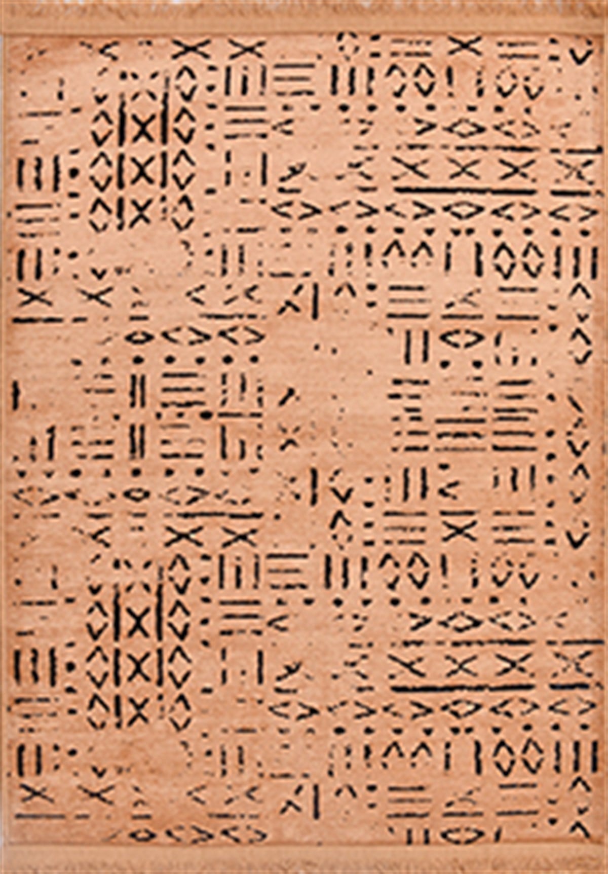 Çam Halı Crea Decolux Vena 8013 Hardal Özel Kaymaz Tabanlı Pamuk Dokuma Kilim