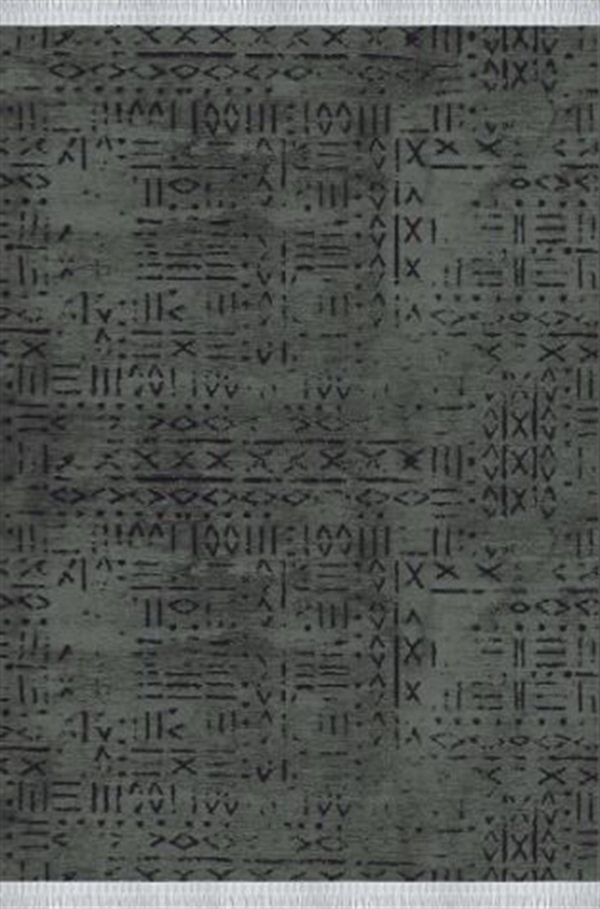 Çam Halı Crea Decolux Vena 8016 Antrasit Özel Kaymaz Tabanlı Pamuk Dokuma Kilim
