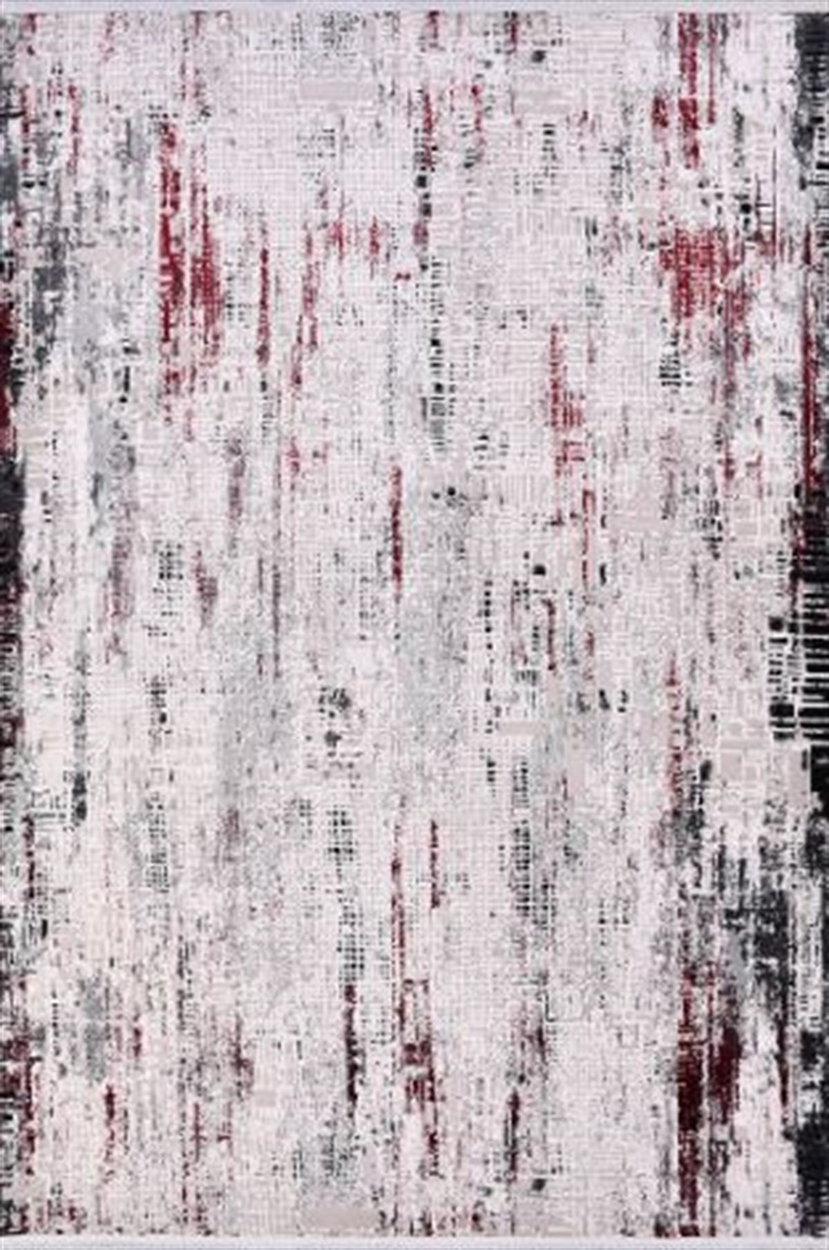 Çam Halı Crea Plus Stone Roxanne 17131 Gri Bordo Modern Desenli Makine Halısı