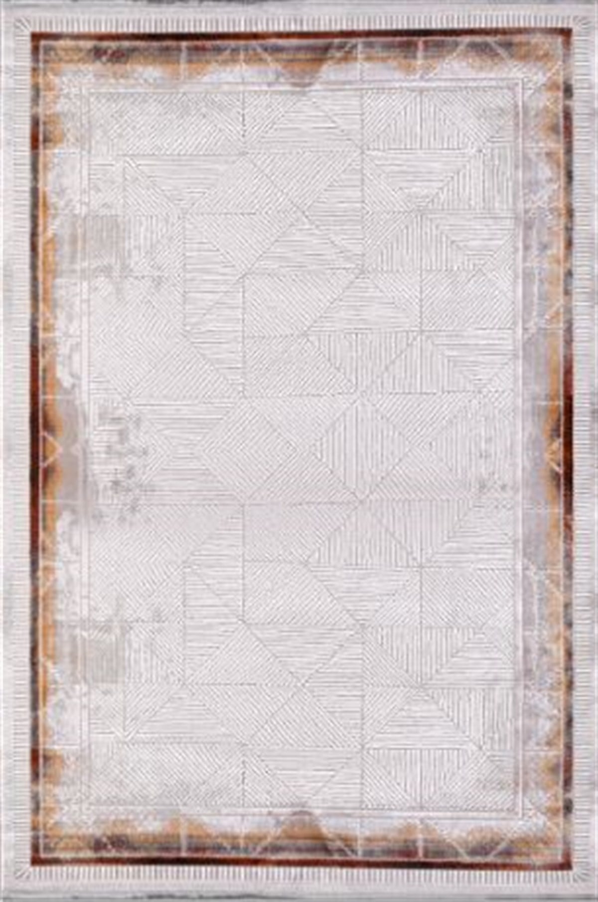 Çam Halı Crea Plus Stone Roxanne 17170 Gri Bakır Modern Desenli Makine Halısı