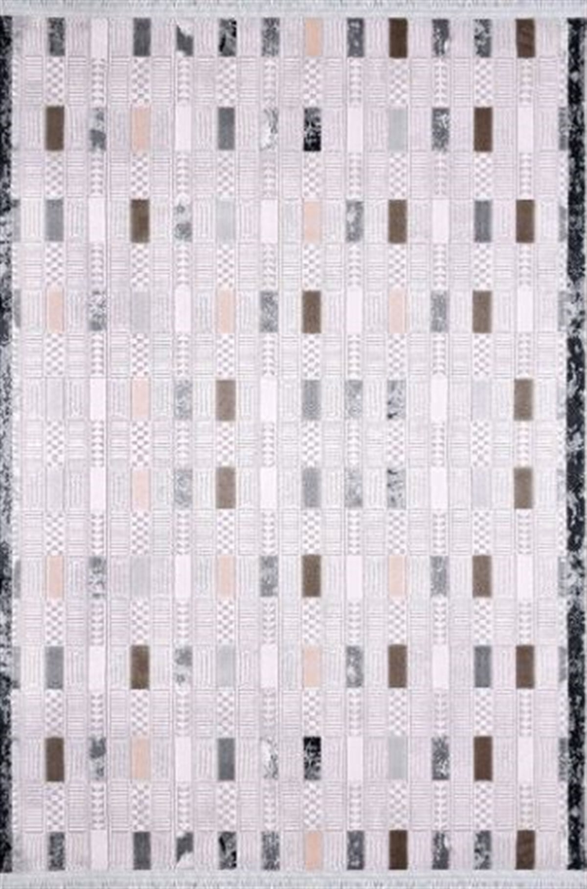 Çam Halı Crea Plus Stone Roxanne 17192 Krem Gri Modern Desenli Makine Halısı