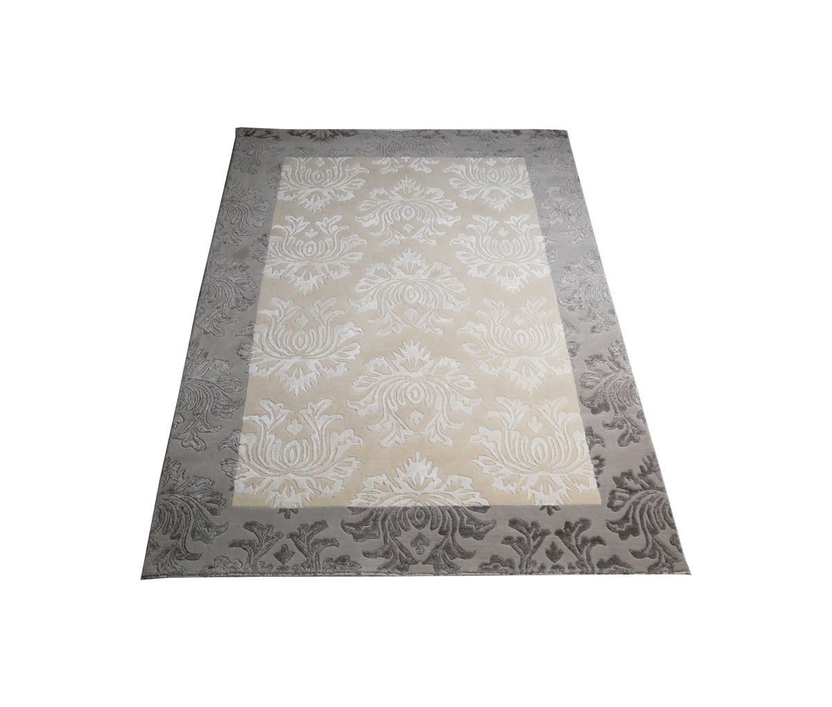Çam Halı Diana Damask 07 Gri Yeni Zellanda Yünü ve Viskon El Dokuması Halı