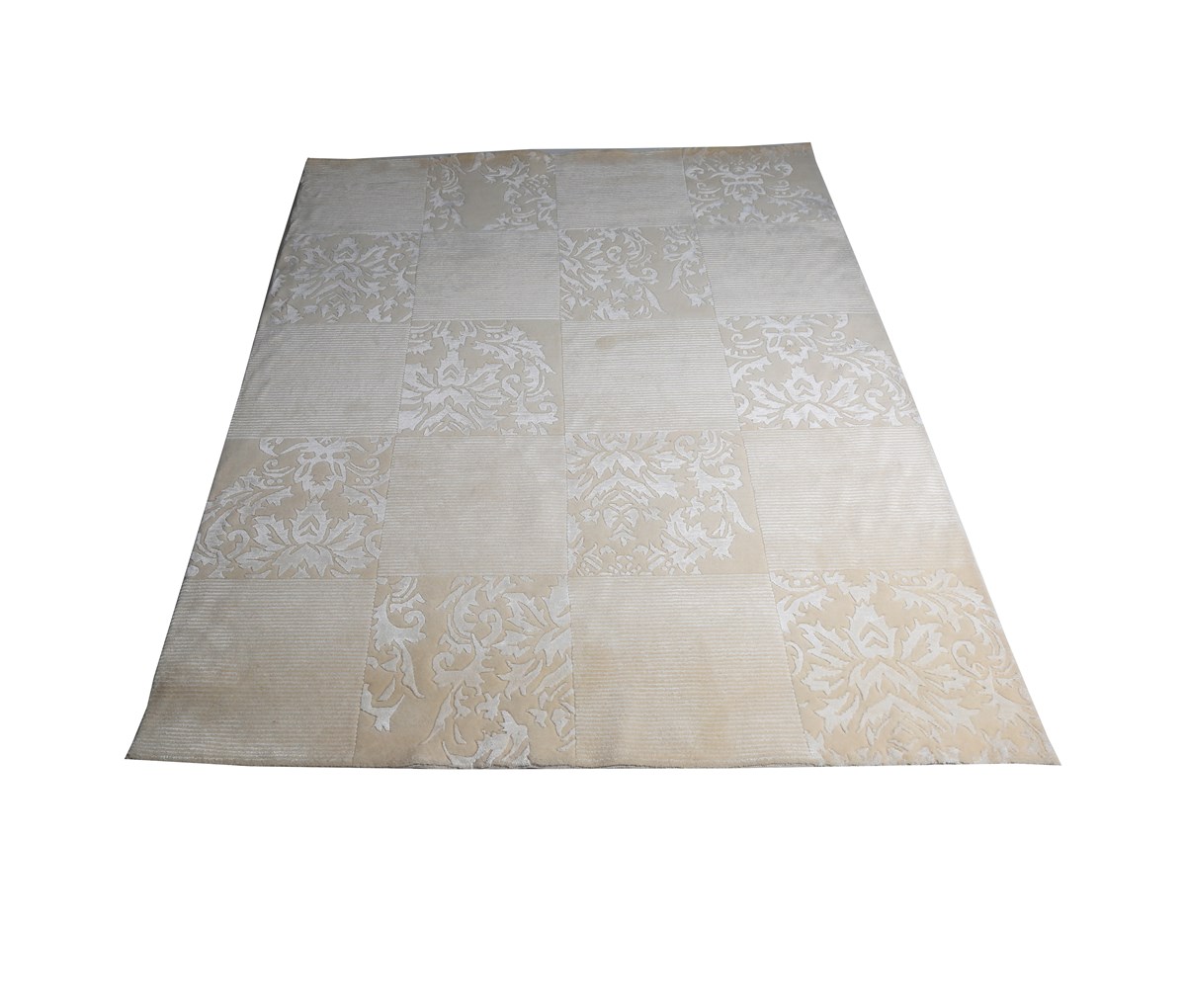 Çam Halı Diana Damask 21 White Yeni Zellanda Yünü ve Viskon El Dokuması Halı