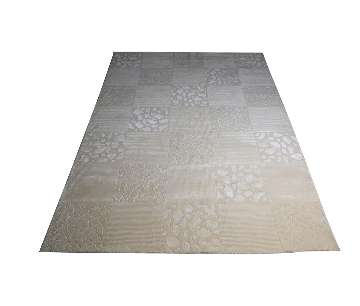 Çam Halı Diana Damask DN 36 White Yeni Zellanda Yünü ve Viskon El Dokuması Halı