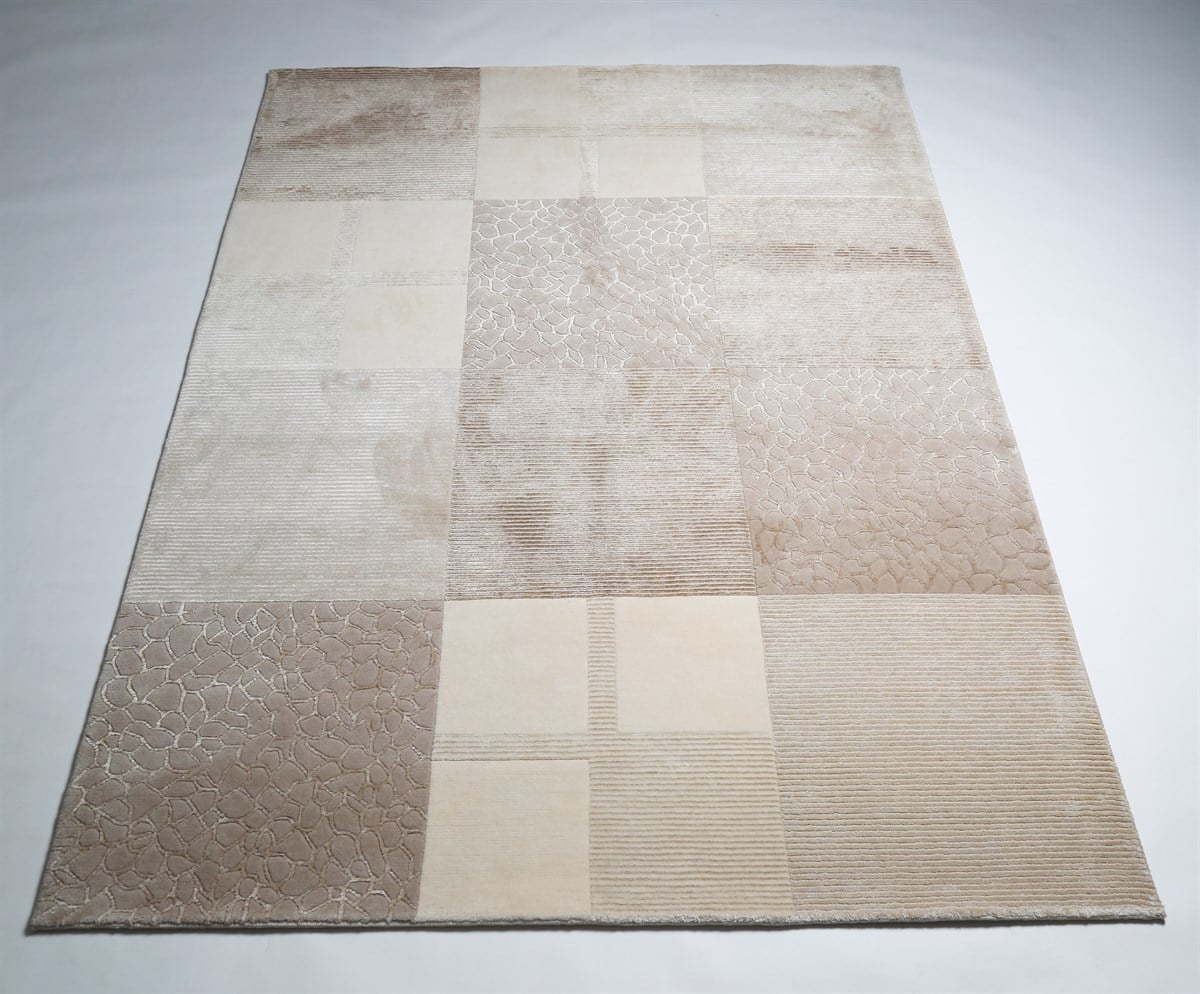 Çam Halı Diana DN34 Beige Yeni Zellanda Yünü ve Viskon El Dokuması Halı