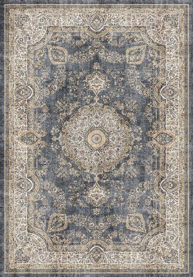 Çam Halı Dream 32-033 Etnik Eskitme Desenli Dokuma Tabanlı Yıkanabilir Şönil Salon ve Oda Halısı