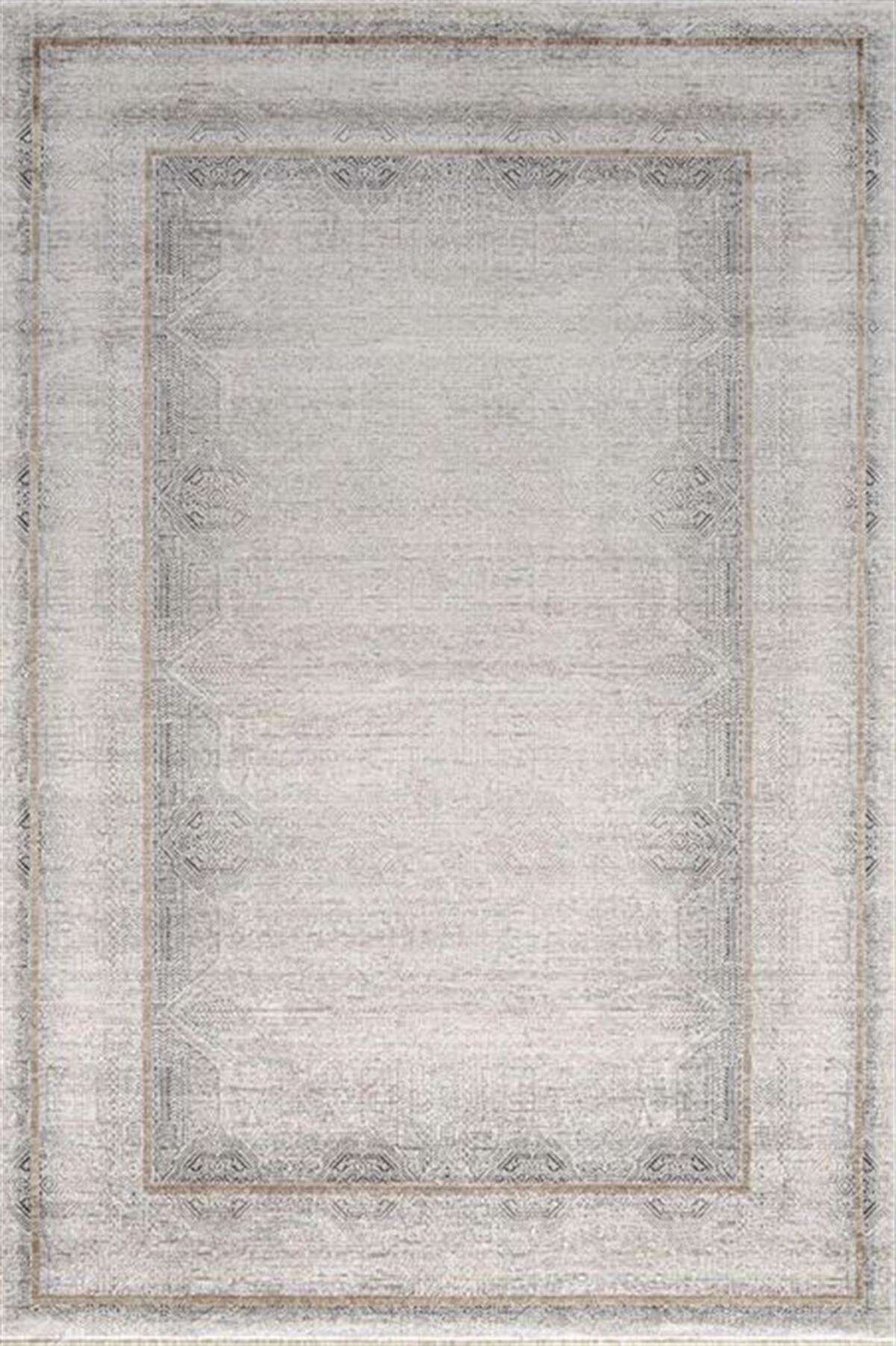 Çam Halı Elit 1504 Gri Bej Romans Halı Modern Desenli Makine Halısı