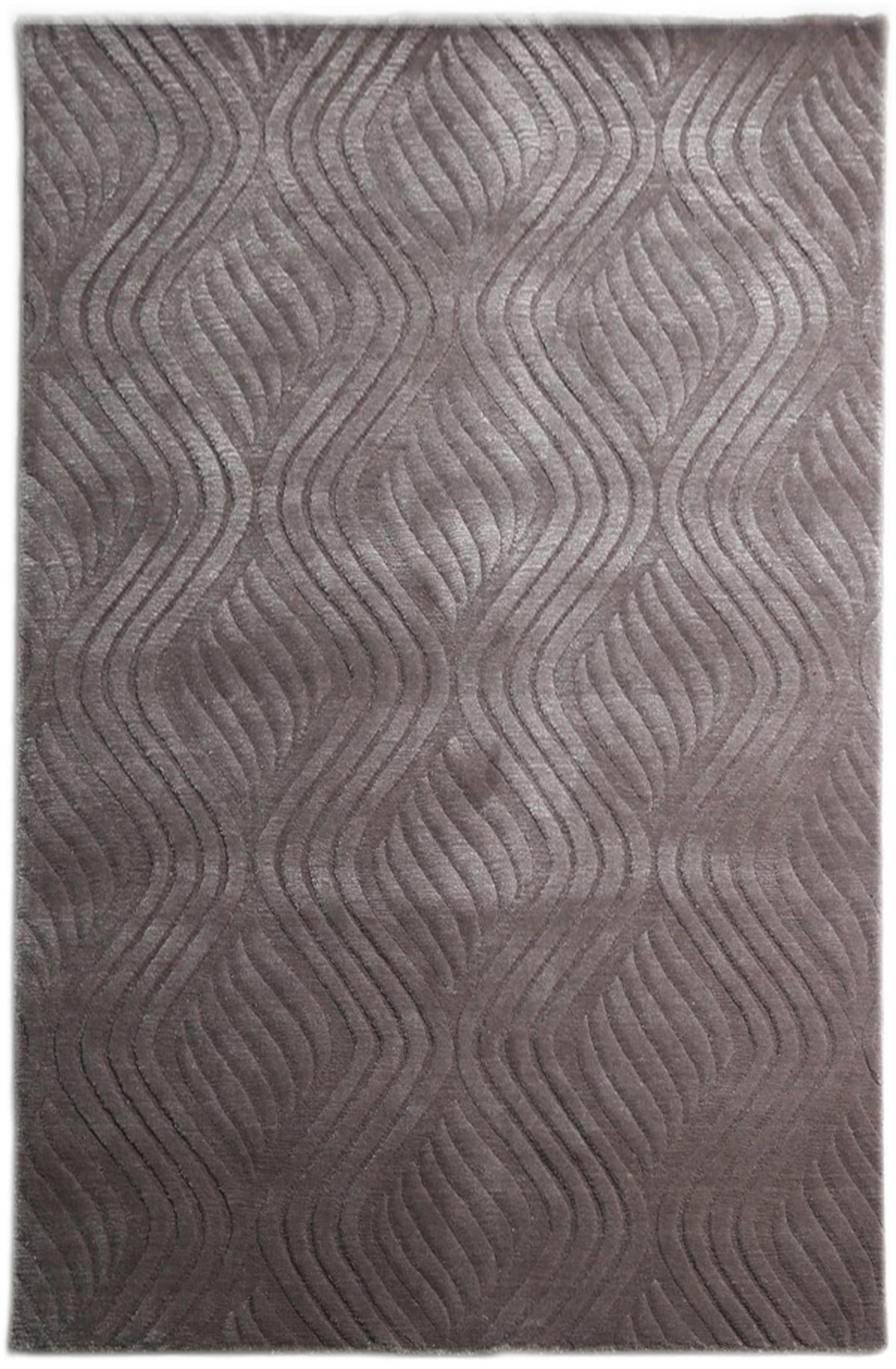 Çam Halı Emboss JR 10 Gri Modern Desen Yeni Zellanda Yünü ve Viskon El Dokuması Halı