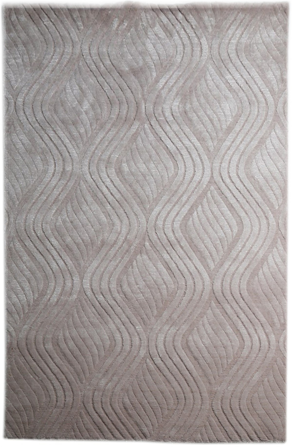 Çam Halı Emboss JR10 Krem Modern Desen Yeni Zellanda Yünü ve Viskon El Dokuması Halı