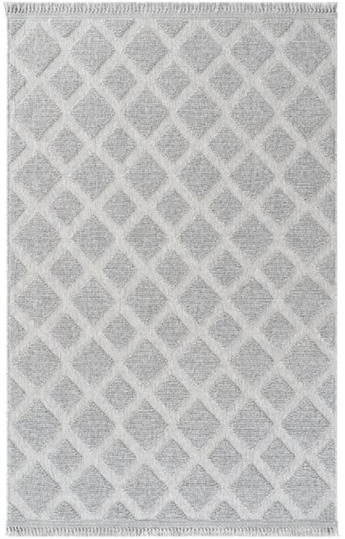 Çam Halı  Enti Halı Togo 7505 Gri Geometrik Desenli Makine Halısı