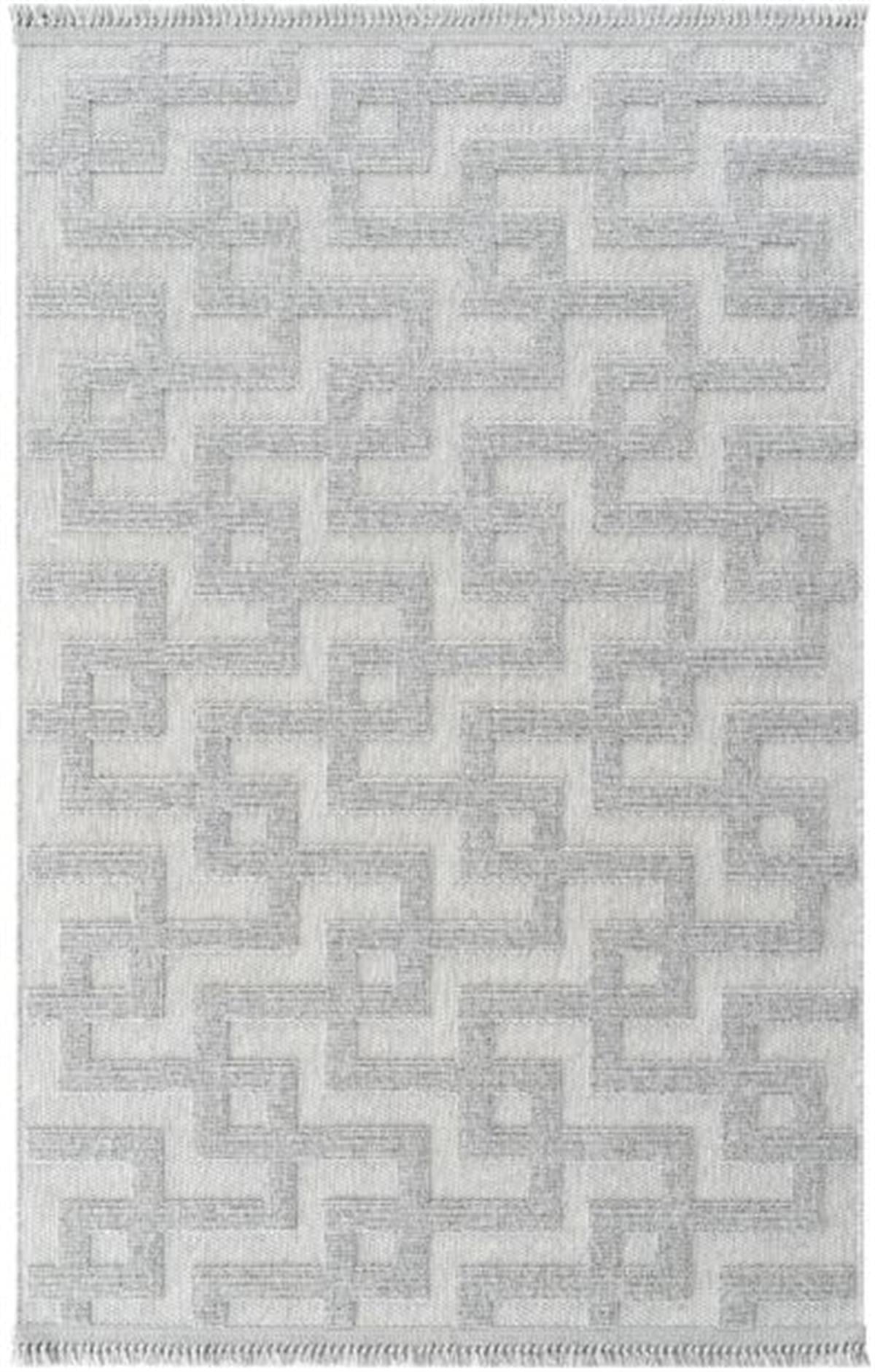 Çam Halı  Enti Halı Togo 7509 Gri Geometrik Desenli Makine Halısı