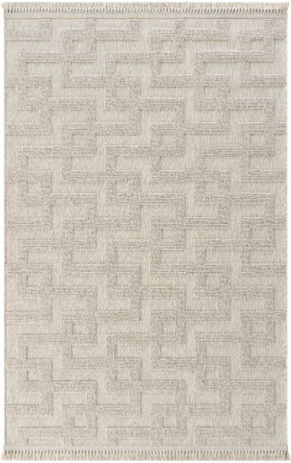 Çam Halı  Enti Halı Togo 7510 Bej Geometrik Desenli Makine Halısı