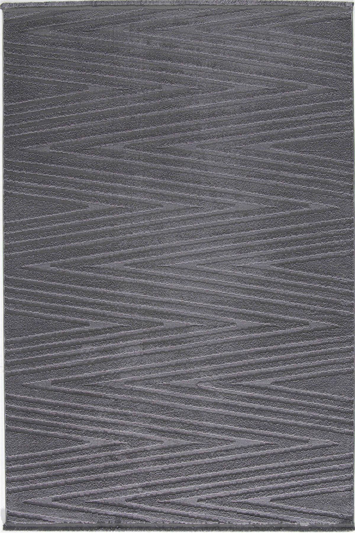 Çam Halı Eyfel 3108 Antrasit Romans Halı Modern Desenli Makine Halısı
